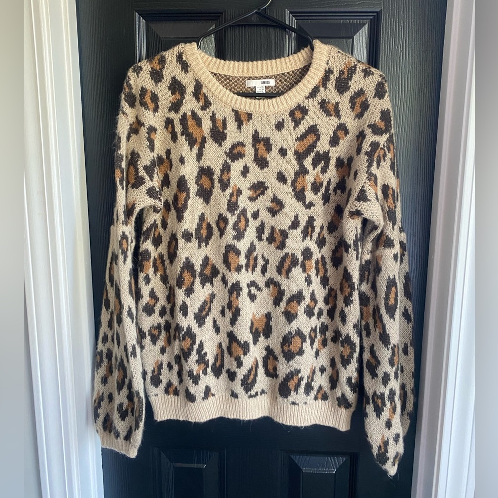 Amuse Society Leopard Print Sweater Size XS